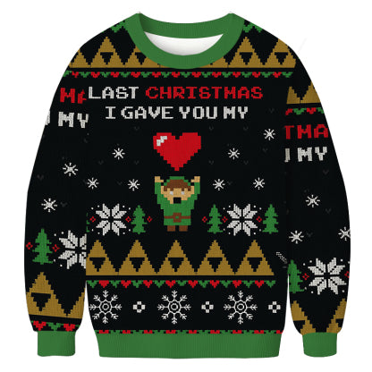 Tokyocanvas Link To My Heart Zelda Christmas Ugly Sweatshirt