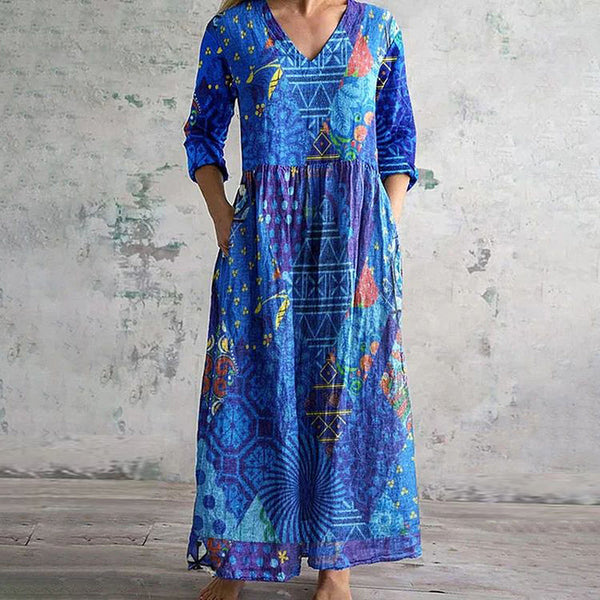 Robe Vintage Avec Imprimé Abstrait