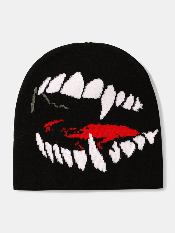 Exaggerated Ghost Face Casual All-match Knitted Hat