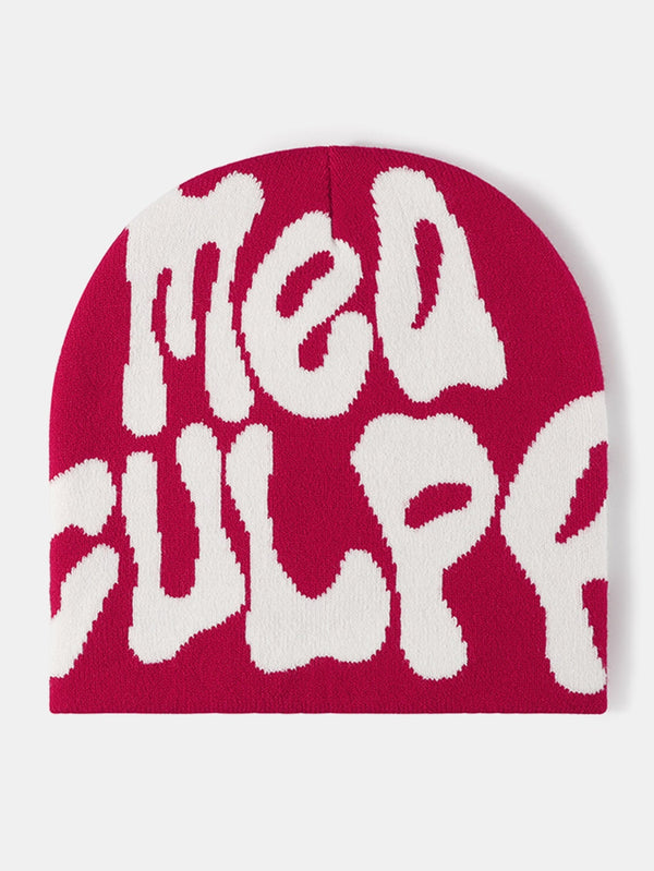 Chapeau Unisexe en Tricot Jacquard avec Motif Urbain