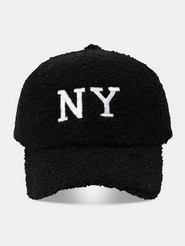 Casquette en polaire chaude avec lettres NY - Style américain