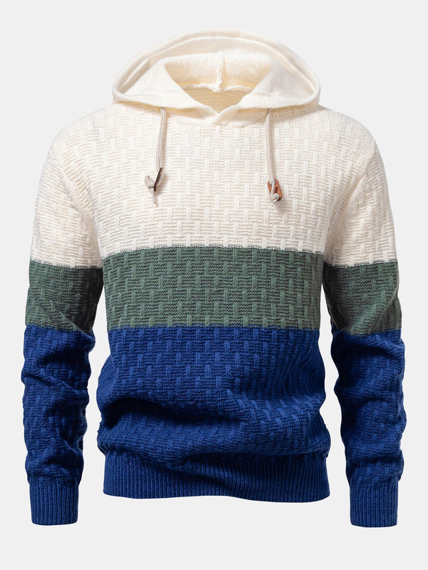 Pull à capuche en tissu color block