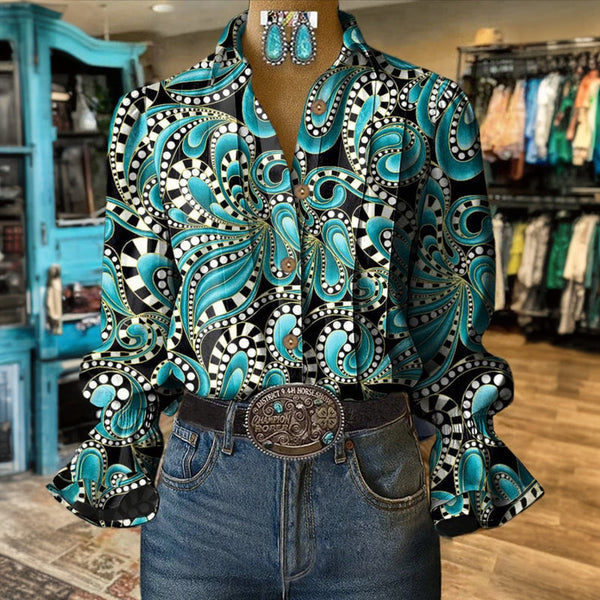 Chemisier Vintage Avec Imprimé Abstrait