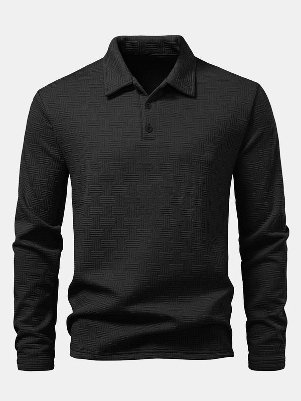 Long Sleeve Stripe Polo Shirt