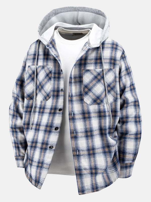 Plaid Hooded Shirt