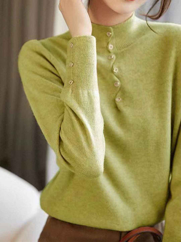 Pull en tricot à col roulé lâche avec perles Olivia