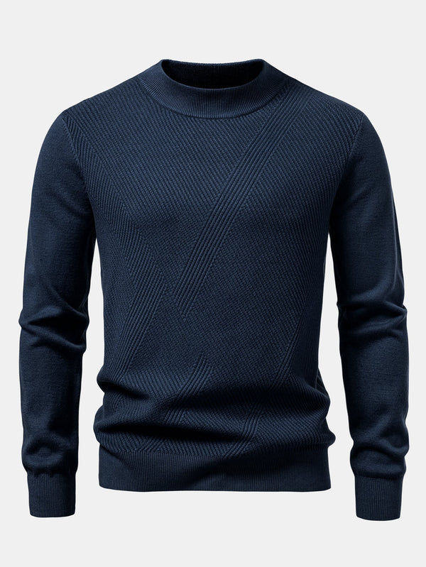 Pull à col montant rayé