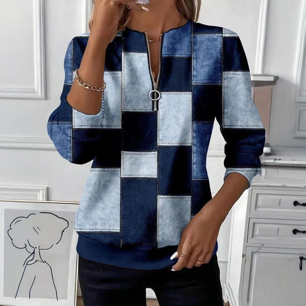 Sweat à carreaux décontracté