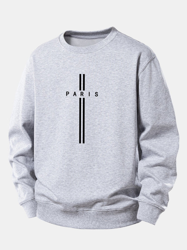 Paris Striped Relaxed Fit Sweatshirt
