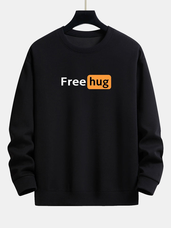 Relaxed Fit Sweatshirt - 'Free Hug' Design