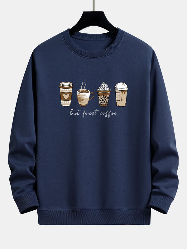 Coffee Print Relax Fit Sweatshirt
