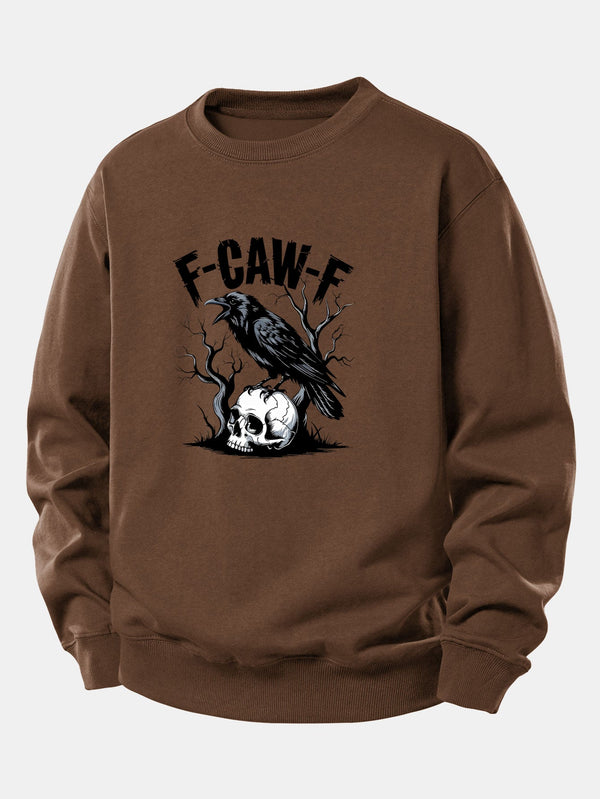 Crow Skull Print Relax Fit Sweatshirt