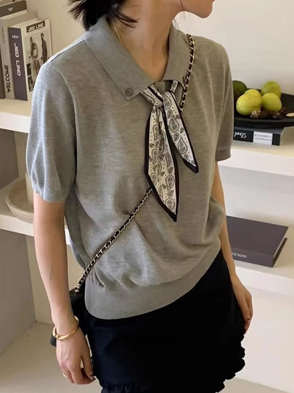 Top en Tricot à Col Polo Élégant Maria