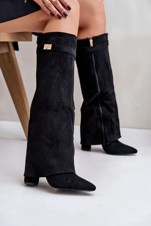 Bottes en Suédine Noires Lock