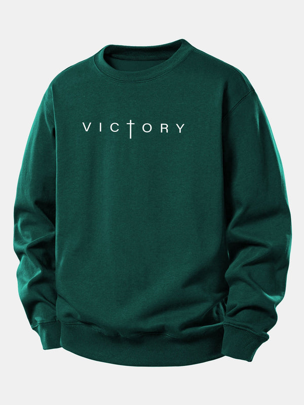 Victory Slogan Print Relax Fit Sweatshirt