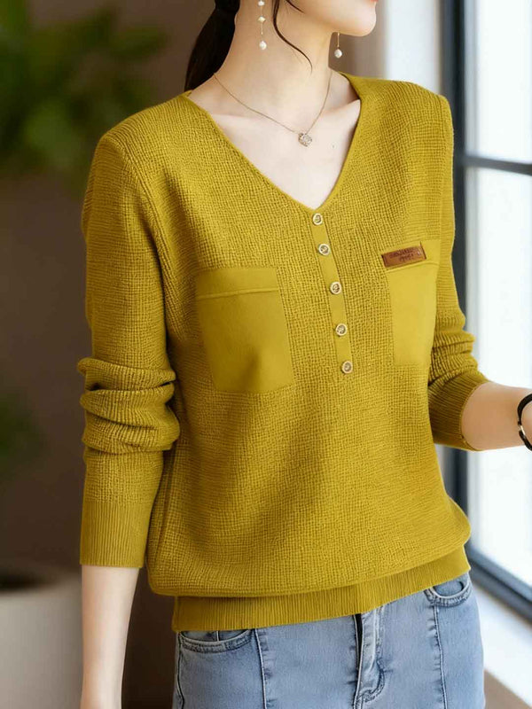 Pull en Tricot à Col V Détaché Zoey