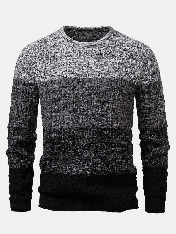 Contrast Crew Neck Knit Sweater