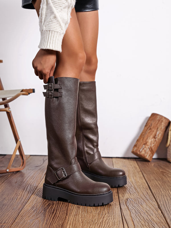 Bottes Hautes Rosa Brown