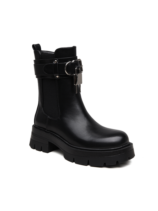 Bottes Chelsea Noires avec Verrou