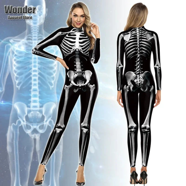 COMBINAISON SQUELETTE 3D HALLOWEEN (HOMME/FEMME)